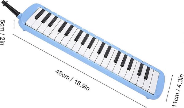37 Tangenter Blæseinstrument, ABS Materiale, med Sæt (Blå)