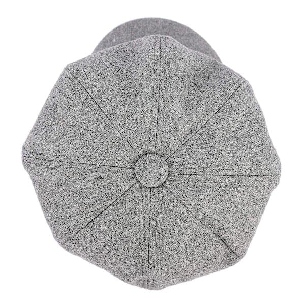 Baker Boy Cap Hatt for Kvinner Jenter Beret Fransk Bean Cap Hatter 8-Panel Varm Ull Avisguttehatt Grå