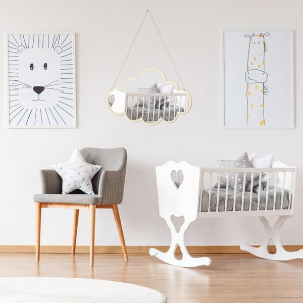 Babyseng Sky Speil - Trygt og bruddsikkert akrylveggspeil, egnet for barn, jenter og gutter, dekorasjon til babyseng