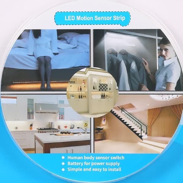 LED-slinge for garderobe med bevegelsessensor 1 m - Varmhvit