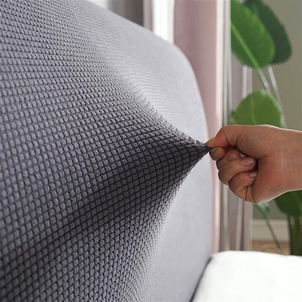 Elastisk Vaskbar Jacquard Sengegavlstrekk Grå 180cm Kompatibel med Polstrede Senger