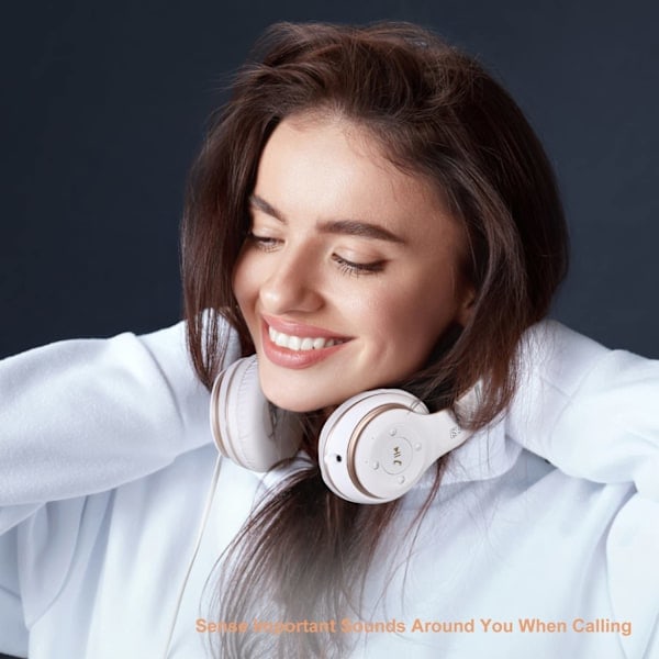 Bluetooth Hodetelefoner Over Ear, med HD-mikrofon, FM, TF for PC