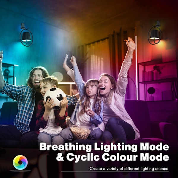 Batteridrivna Vägglampor, 2-pack RGB Uppladdningsbara Vägglampor, Dimbar Trådlös LED Vägglampa IP54 Vattentät Vägglampa