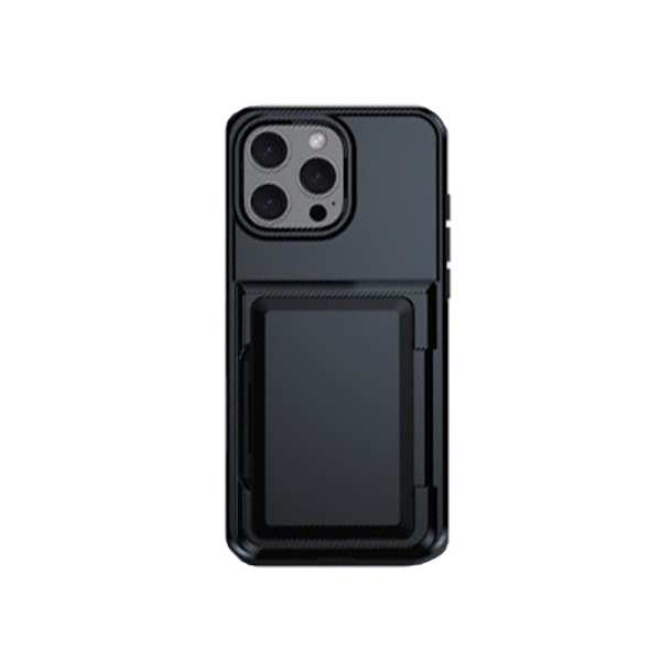 Stöttåligt skal med korthållare för iPhone - Svart iPhone 12 Pro Max