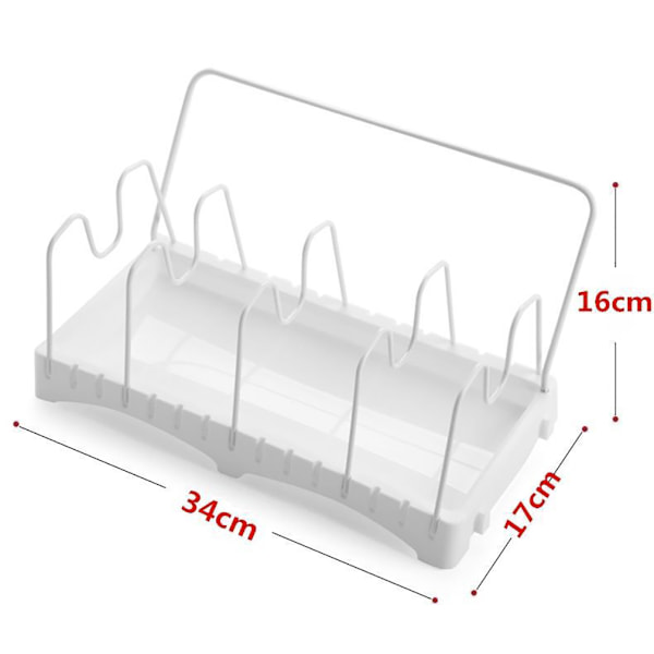 Pannställ med 5 justerbara fack, vit