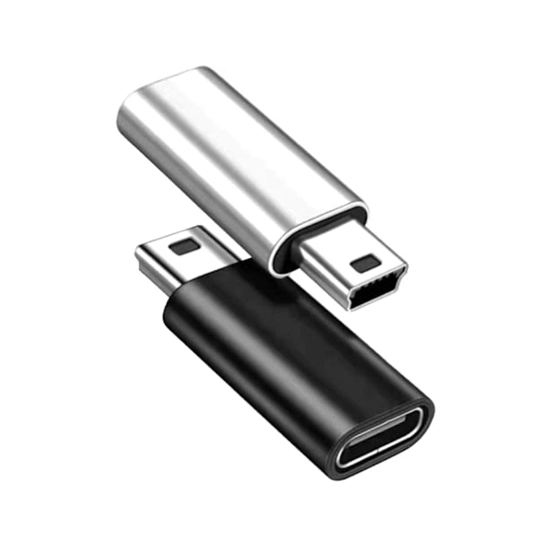 USB C till mini USB-adapter typ C hona till mini USB hane-omvandlarkontakt [DB] Svart