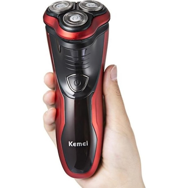 Elektrisk barbermaskin Vanntett skjeggtrimmer Barbering for menns skjegg Barberhøvler 3D Roterende hoder vått og tørt