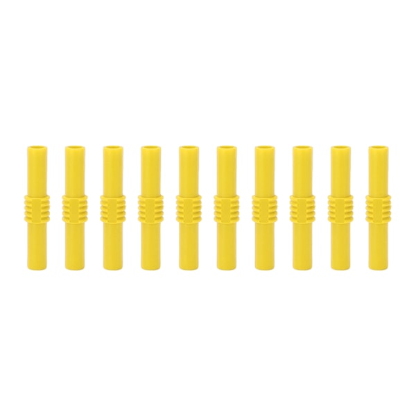 10 stk 4 mm isolerte bananplugger hun til hun skjøtekontakt bananplugg for elektroniske enheter gul