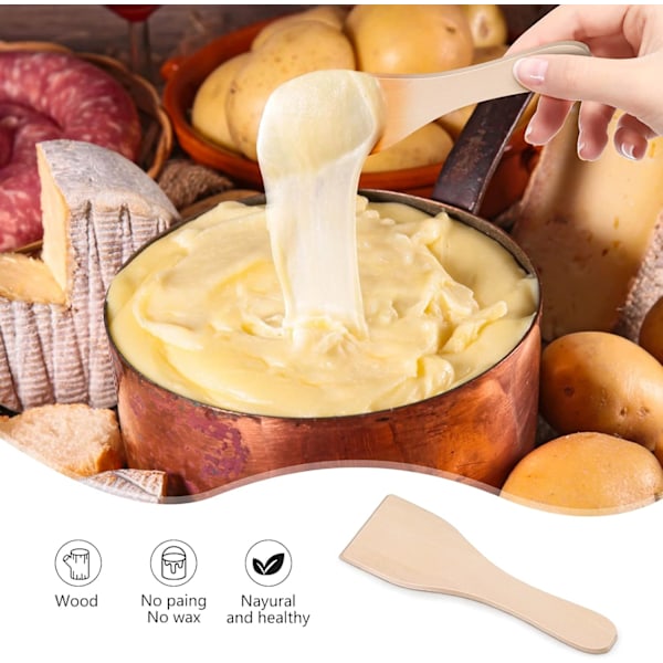 Pääsiäisale! Pieces Tarttumaton Mini Raclette Pannusetti 4 Puulastalla, Kannettava Paistolevy Juuston Sulatukseen ja Paistettuihin Muniin