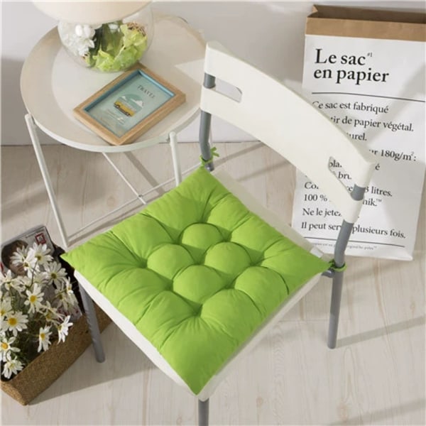 4 stk myke stolputer, stolputer med bånd, stolputer spisestue for hage uteplass kjøkken spisestue (40x40cm) Fruit green
