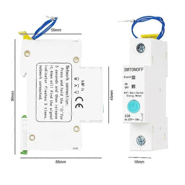 Ewelink Enfase WIFI Smart Energimåler Kwh Målingsovervågning Afbryder Timer Relæ til Smart Home 63A