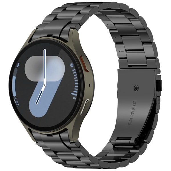 Stilfuldt armbånd i rustfrit stål til Samsung Galaxy Watch 7/FE Sort