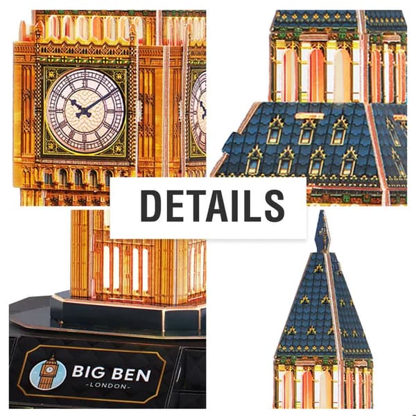 3D-palapeli - Big Ben LED | Rakennettava malli |