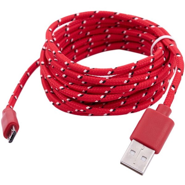 Universel USB Mini / 10FT Mini Nylon Net Armor Datakabel til Galaxy S6 Rød