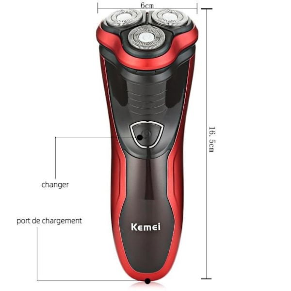 Elektrisk barbermaskin Vanntett skjeggtrimmer Barbering for menns skjegg Barberhøvler 3D Roterende hoder vått og tørt