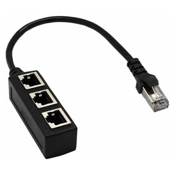 RJ45 Nettverk 1 til 3 Port Ethernet Adapter Adapterkabel Nettverkskabel Splitter