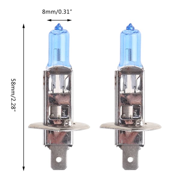 2x Mini Canbus LED-billys Dagslys 4300K H1 100W Lampe Tåkelys Halogenlampe Biltilbehør