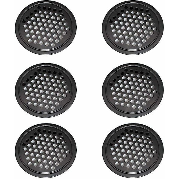 6 ventilationsgitre i rustfrit stål - 60 mm runde køkkenventilationsgitre