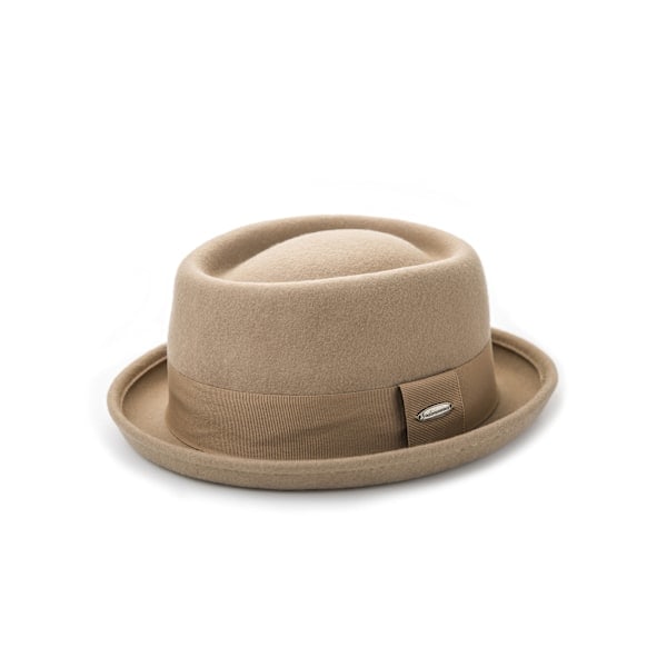 Pork Pie Hatt 100% Ullfilt Herrar Porkpie Brea Bad Hatt Platt Topp Herrar Fedora Svart