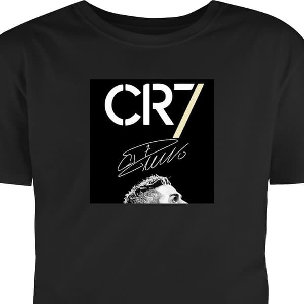 Børne T-shirt CR7 Ronaldo sort black 9-11 År