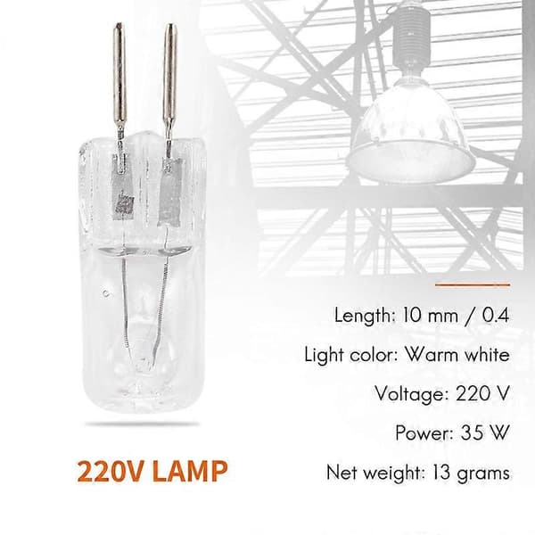 4 220V 35W G5, 3-pins strømforsyning, dobbel halogenlampe, varmhvit