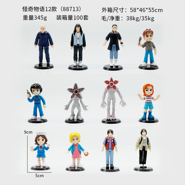4-tums Stranger Things Steve the Mind Flayer figur, vinylleksaksmodell Stranger Things 8-pack (bagged)