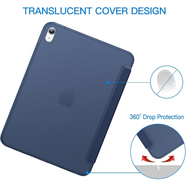 Navy Blue Compatible with iPad 11th/10th Gen Case with Stand & Auto Wake/Sleep Function Djup Marinblå