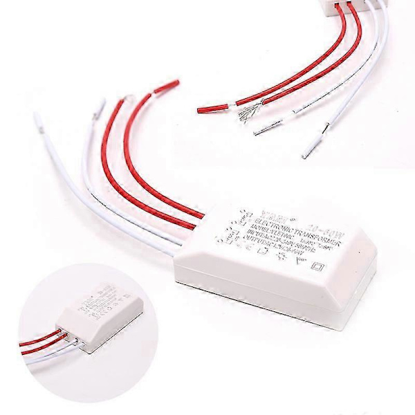 Elektronisk transformator AC 220V til 12V 20-60W halogenlys driver strømforsyning