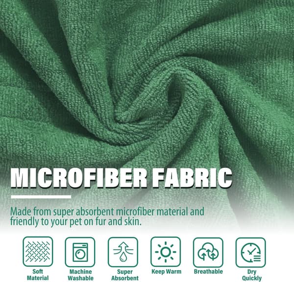 Dog Bath Towel Robe – Absorbent Microfiber Bathrobe for Dogs | Warm & Quick Drying 7-14 kg husdjur