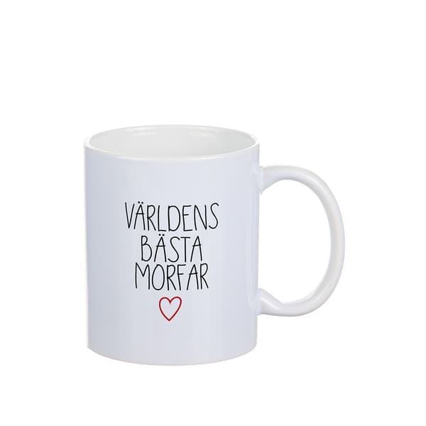 Krus Verdens bedste Bedstefar eller Bedstemor Hvid White Morfar