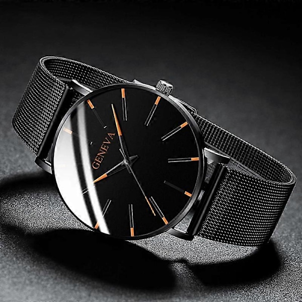 Moderne Herre Ultra Tynde Ure Minimalistiske Mænd Business Rustfrit Stål Mesh Bælte Kvarts Ur relogio masculino
