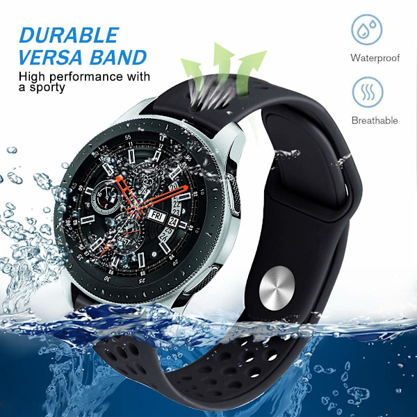 Samsung Gear S3 / Galaxy Watch 46 mm armband 22 mm Svart