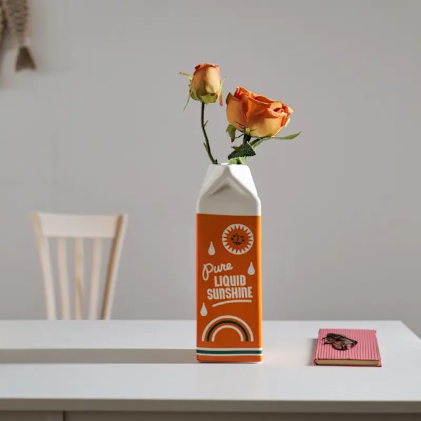 Kreativ Orange Fruktdekoration Keramiska Redskap Hem Vardagsrum Blomsterarrangemang Hydroponisk Vas Presentprydnad