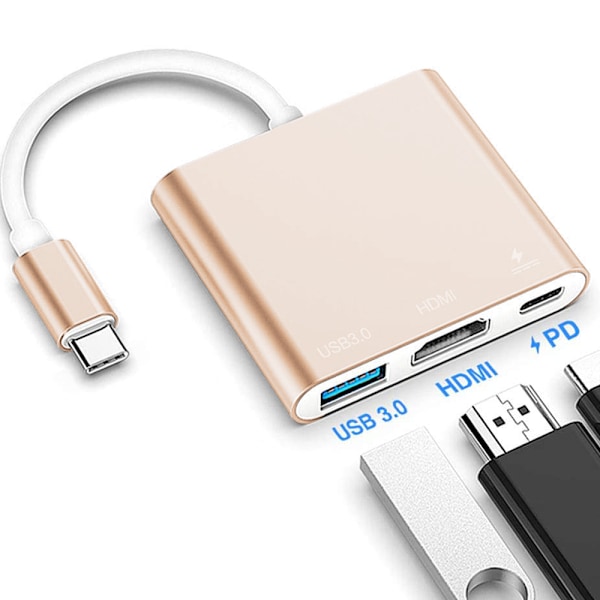 Type C-adapter, USB 3.1-hub (USB-C og Thunderbolt 3-port)