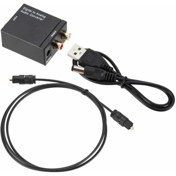 Digital til Analog Lydkonverter Optisk til RCA Lyd Switch Box Toslink Koaksial AV Switch Velgerboks, Svart