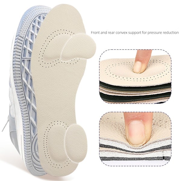 Shock-Absorbing Latex Shoe Insoles with Arch Support, Breathable Cushioned Shoe Inserts for Men and Women