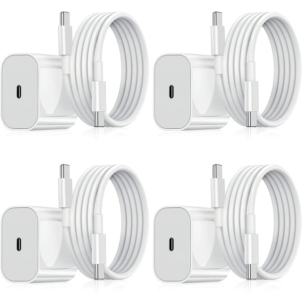Laddare för Samsung - 25W Snabbladdare USB-C - Adapter+Kabel 2m Vit 4-Pack Samsung 25W