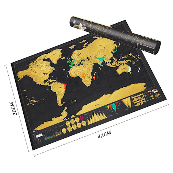Skrabekort, Scratch map, Skrabekort - Verdenskort 105