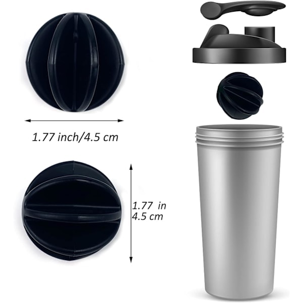 Effektiva Blenderbollar, Din Partner för Grundligt Upplösta Proteindrinkar och Smoothies i Alla Shakers eller Drickflaskor, Livsmedelsklassat Material...