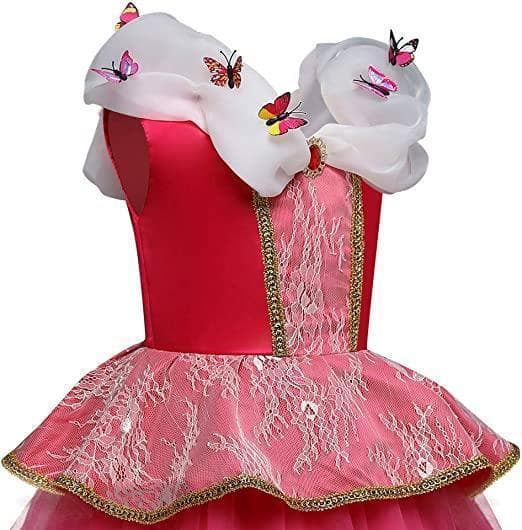 Elegant Prinsessekjole Tornerose Kostume Pink Rosa 152