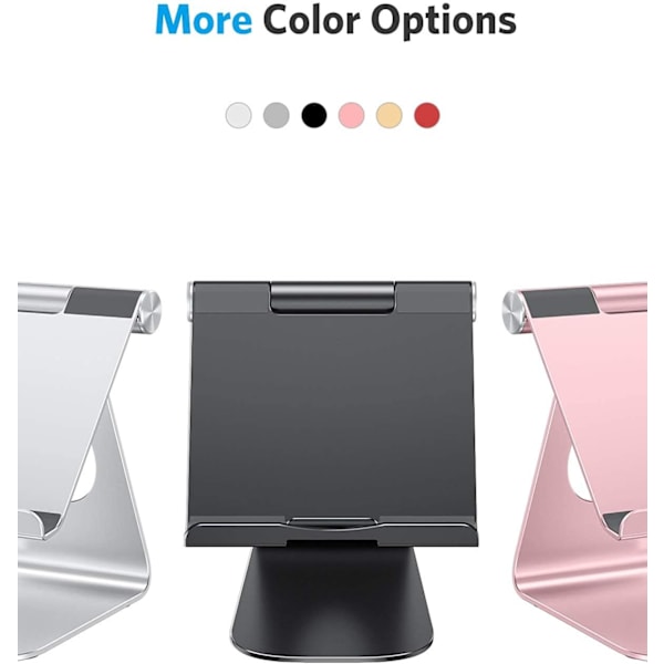Aluminium Tablet Stativ, Justerbart & Holdbart Tablet Holder, Skrivebordsstativ Kompatibelt med iPad 10.9/10.2, iPad Pro 13/12.9/11