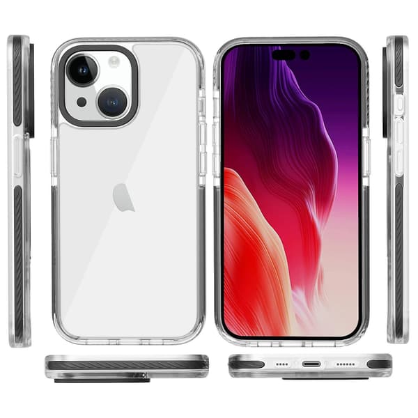 Transparent telefondeksel Kompatibelt med iPhone 15 Black