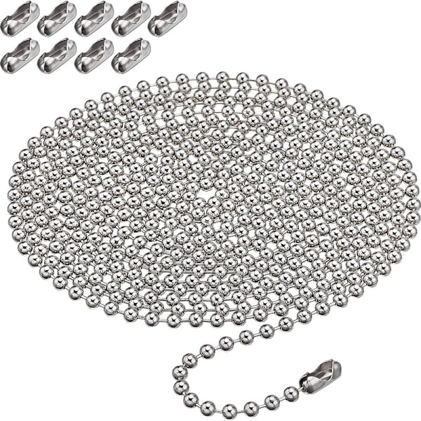 Kulekjede 3 meter lang med 4,5 mm diameter med 10 typer c Svart