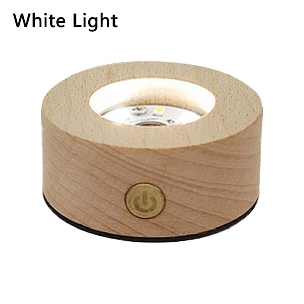 LED Lys Display Holder Krystallkule Base HVIT LYS HVIT White Light White Light