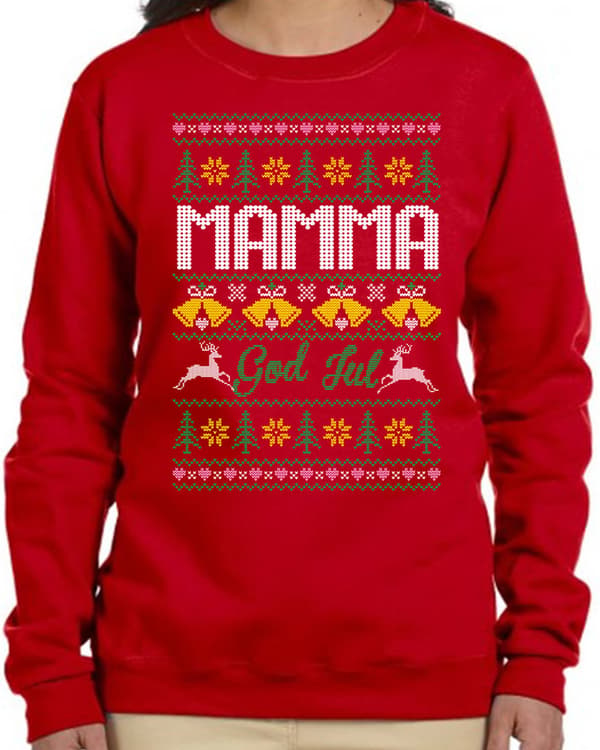 Mor - Juletrøje stil rød sweatshirt S s