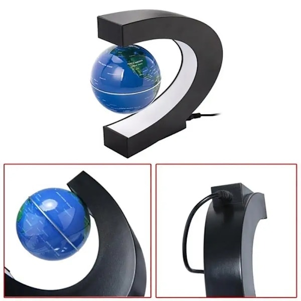 Magnetisk Svevende Globus LED Verdenskart Nattlampe