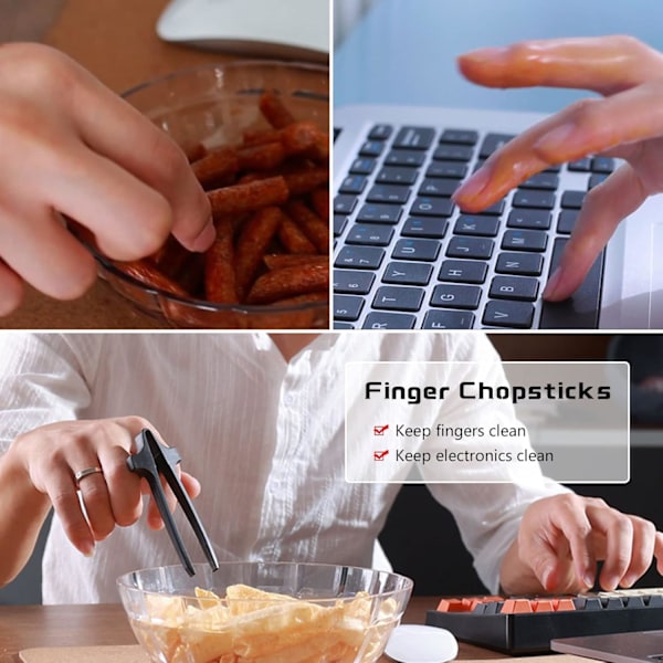 4 stk. fingerpinde, genanvendelige pincettænger til snacks, madklemmer, fingerpinde i plast