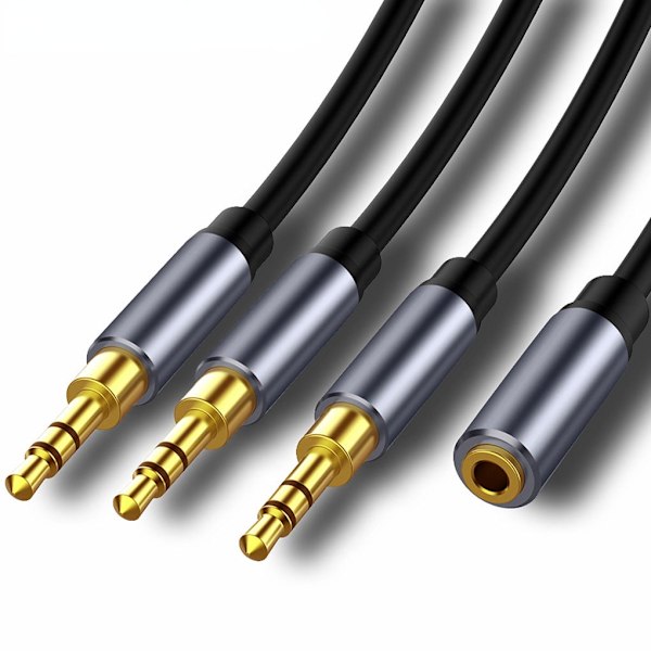 3,5 mm för Jack Splitter Kabel Hane/Hona till 3 Hona/Hane Sladd Ljud Adapter Konverter Multifunktionell Digital Optisk Kontakt Hona