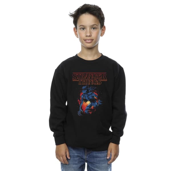 Stranger Things Cave hettegenser for gutter, 9-11 år, svart Black 9-11 Years