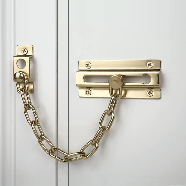 Dörrkedja, högkvalitativt kraftigt innerdörrlås, bostad (guld).